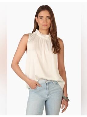 $90 NWOT DYLAN SATIN HARLOW SLEEVELESS TOP S